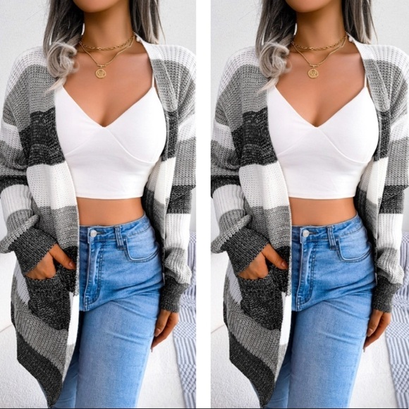 Warm Whisper Cozy Striped Cardigan - Picture 1 of 3